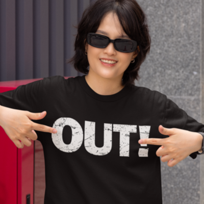 OUT Pickleball T-Shirt Bold Distressed Line Call Design